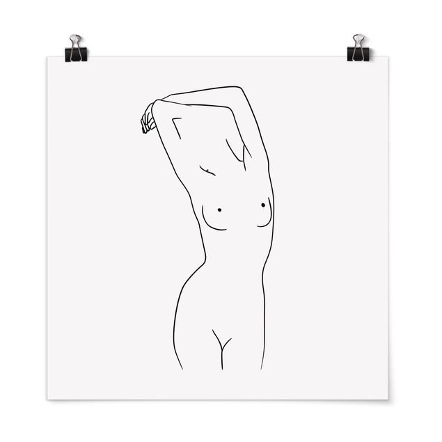 Tableaux portraits Line Art Nude Noir Et Blanc