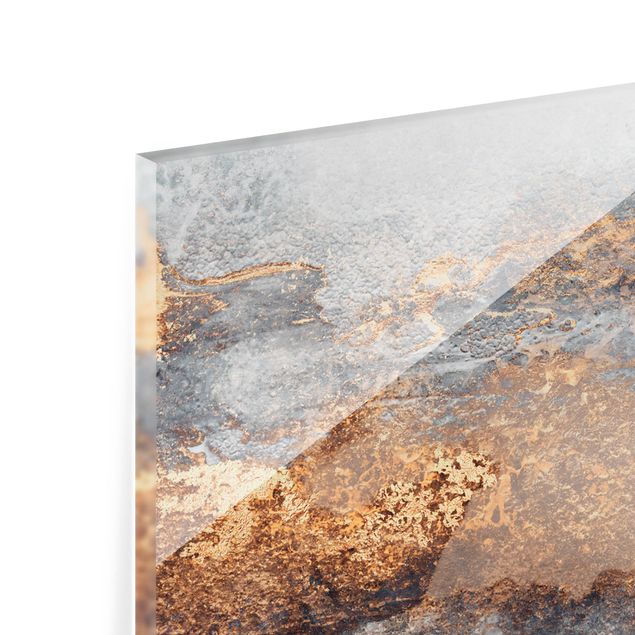 Fonds de hotte - Gold Grey Fog - Format paysage 2:1