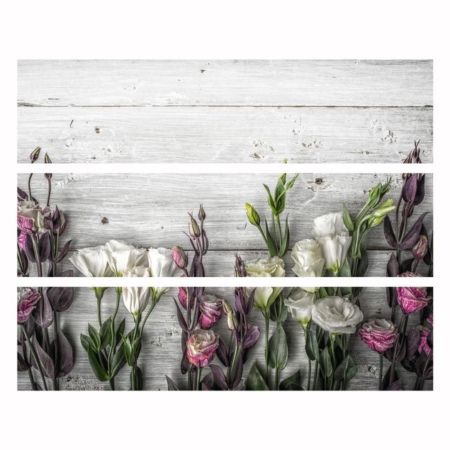 Papier adhésif pour meuble IKEA - Malm commode 3x tiroirs - Tulip Rose Shabby Wood Look