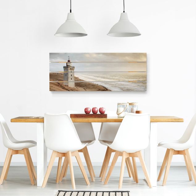 Tableaux en bois avec plage & mer Phare au Danemark