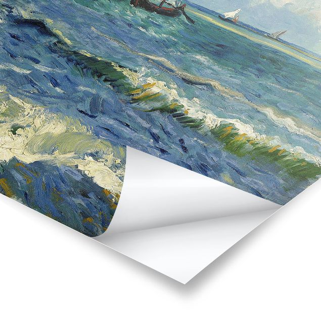 Tableau Pointillisme Vincent Van Gogh - Paysage marin près des Saintes-Maries-De-La-Mer