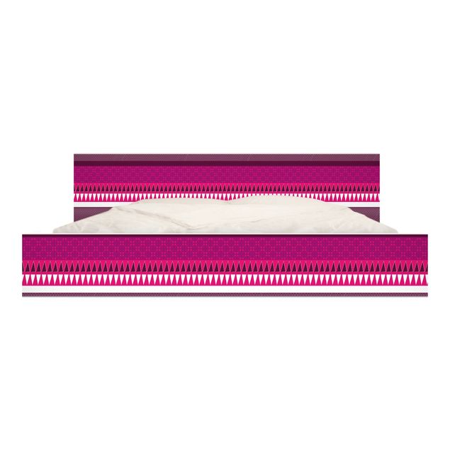 Papier adhésif pour meuble IKEA - Malm lit 180x200cm - Pink Ethnomix