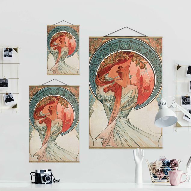 Tableaux reproductions Alfons Mucha - Quatre arts - Poésie