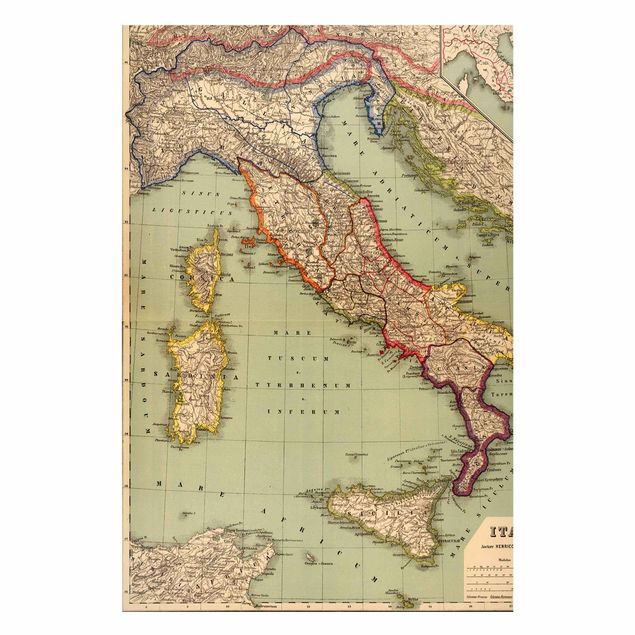Tableaux carte du monde Tableau Vintage Italie