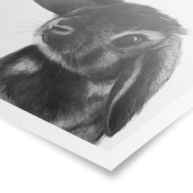 Tableaux noir et blanc Illustration Lapin Dessin Noir Et Blanc