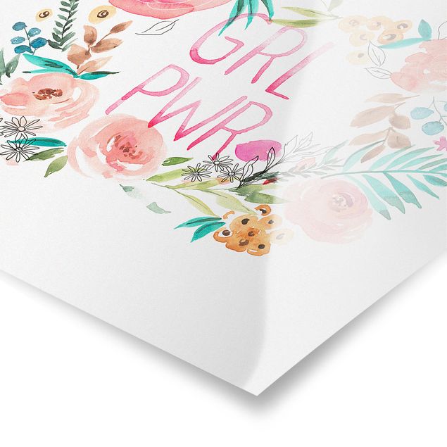 Tableau décoration Pink Flowers - Girl Power