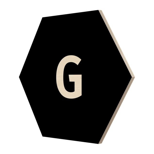 Hexagone en bois - Letter Black G
