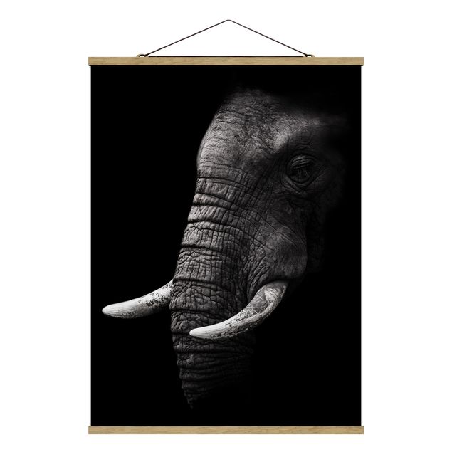 Tableaux moderne Portrait d'éléphant sombre