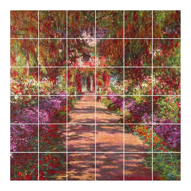 Sticker pour carrelage avec image - Claude Monet - Pathway In Monet's Garden At Giverny