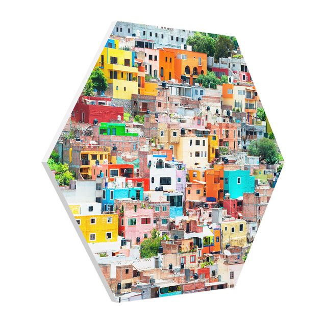 Forex tableau Maisons colorées devant Guanajuato