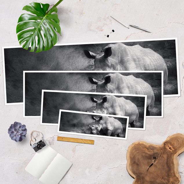 Poster panoramique animaux - Lonesome Rhinoceros