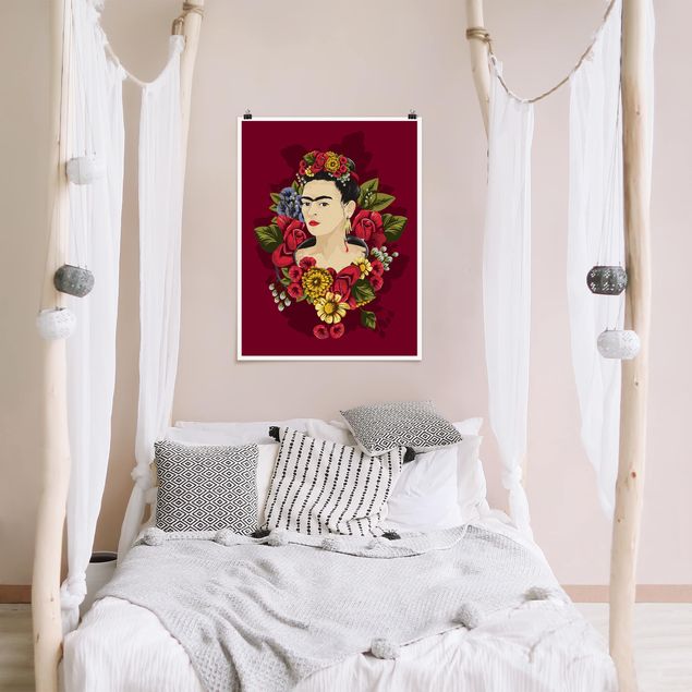 Tableau moderne Frida Kahlo - Roses