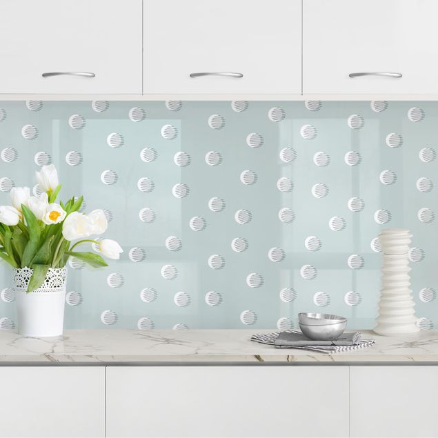 Déco murale cuisine Pattern With Dots And Circles On Bluish Grey