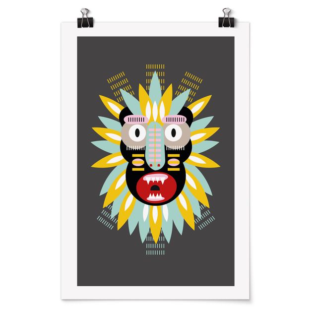 Reproduction de tableaux poster Collage masque ethnique - King Kong
