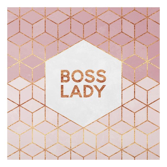Déco mur cuisine Boss Lady Hexagones en Rose