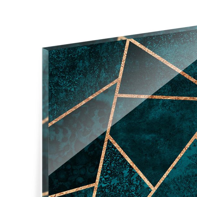 Fond de hotte - Dark Turquoise With Gold