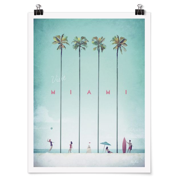 Tableau bord de mer Poster de voyage - Miami