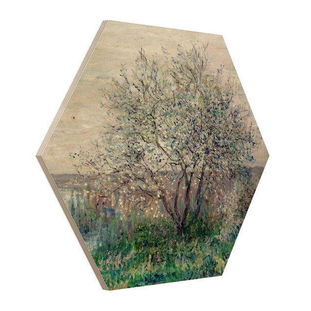 Tableaux en bois avec paysage Claude Monet - Le printemps à Vétheuil