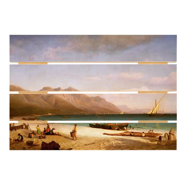 Tableaux en bois avec paysage Albert Bierstadt - Baie de Salerne