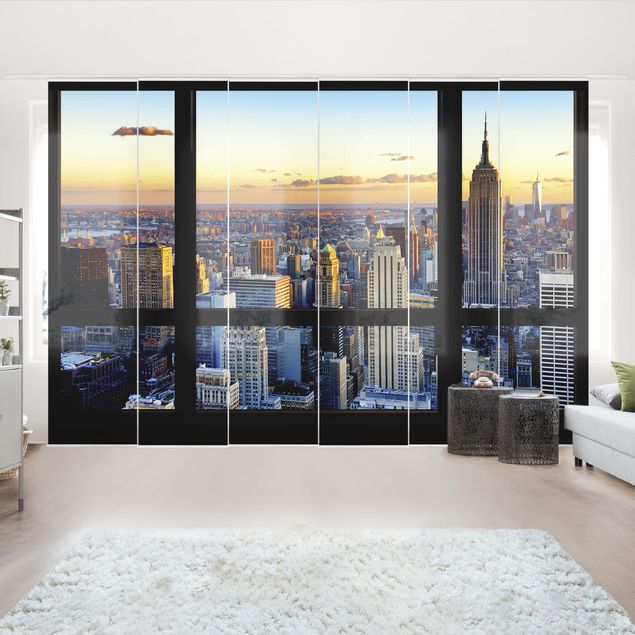 Set de panneaux coulissants - Window view - Sunrise New York