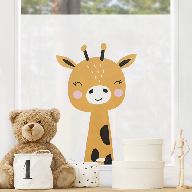 Stickers fenêtre animaux Petite girafe
