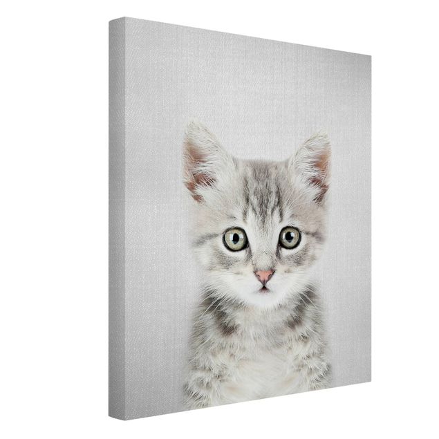 Tableaux sur toile en noir et blanc Bébé Chat Killi