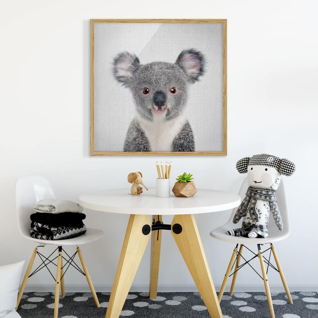 Tableaux encadrés noir et blanc Bébé Koala Klara