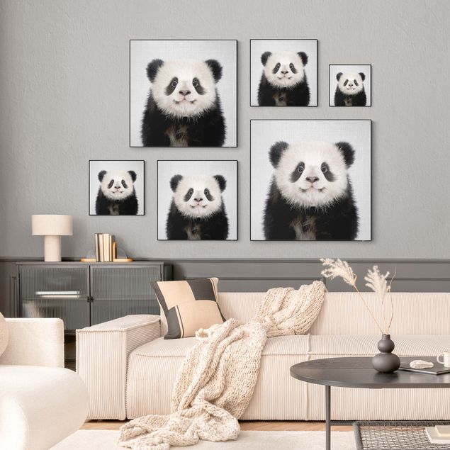 Tableaux noir et blanc Petit panda Prian
