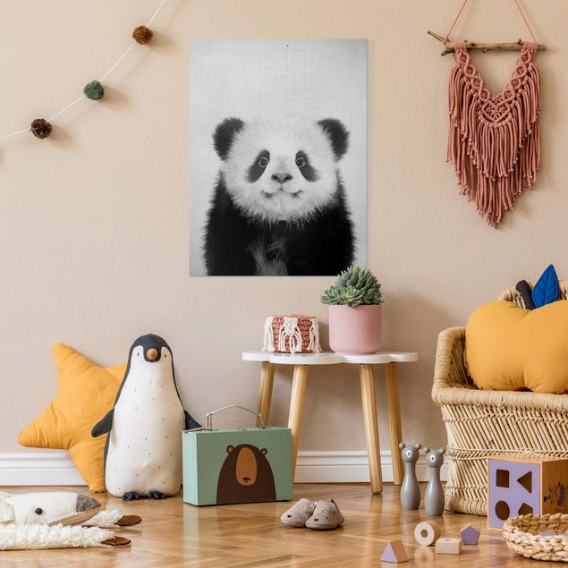 Tableau panda Bébé Panda Prian Noir et Blanc