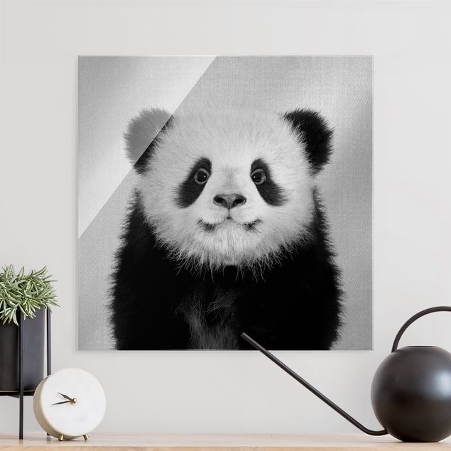 Tableaux panda Bébé Panda Prian Noir et Blanc