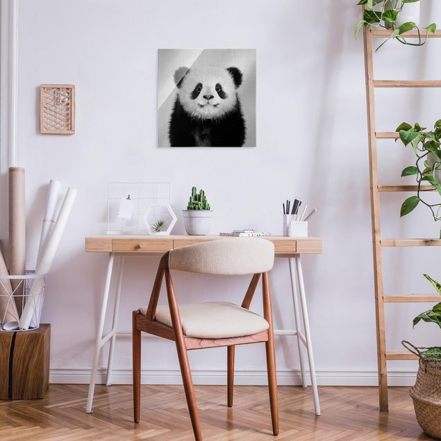 Tableaux modernes Bébé Panda Prian Noir et Blanc
