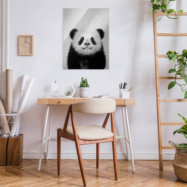 Tableaux modernes Bébé Panda Prian Noir et Blanc