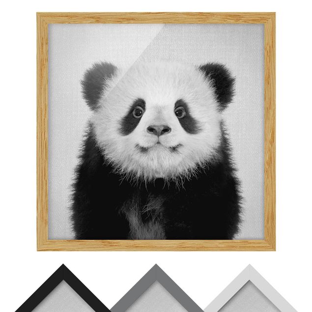 Tableaux noir et blanc Bébé Panda Prian Noir et Blanc