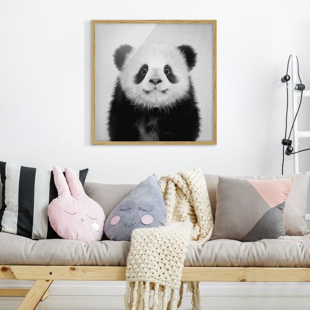 Tableaux panda Bébé Panda Prian Noir et Blanc