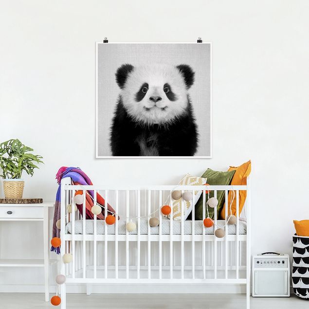 Tableau panda Bébé Panda Prian Noir et Blanc