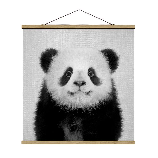 Tableau moderne Bébé Panda Prian Noir et Blanc