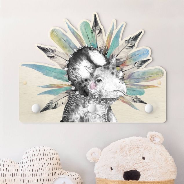 Porte-manteau enfant - Baby Triceratops With Crown Of Feathers