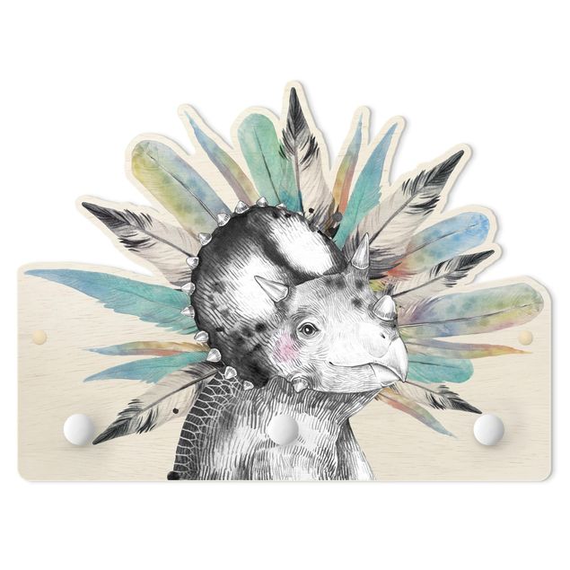 Porte-manteau enfant - Baby Triceratops With Crown Of Feathers