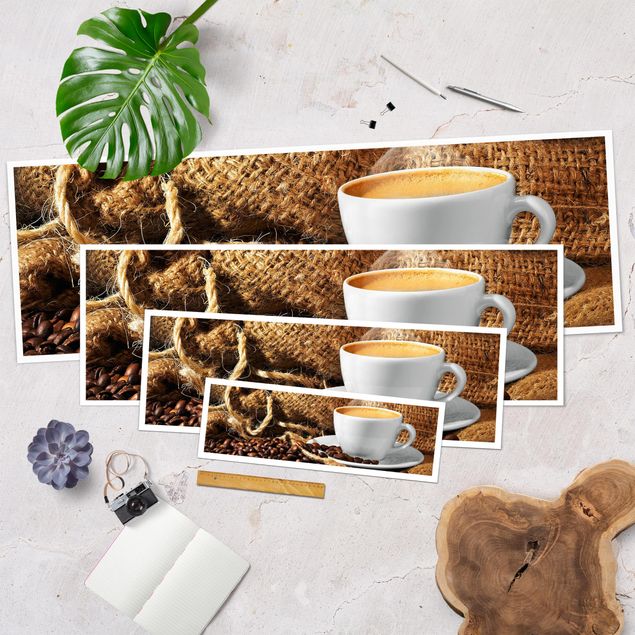 Poster panoramique cuisine - Morning Coffee