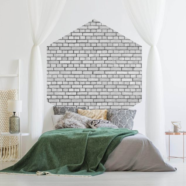 Papiers peints modernes Mur de briques blanc