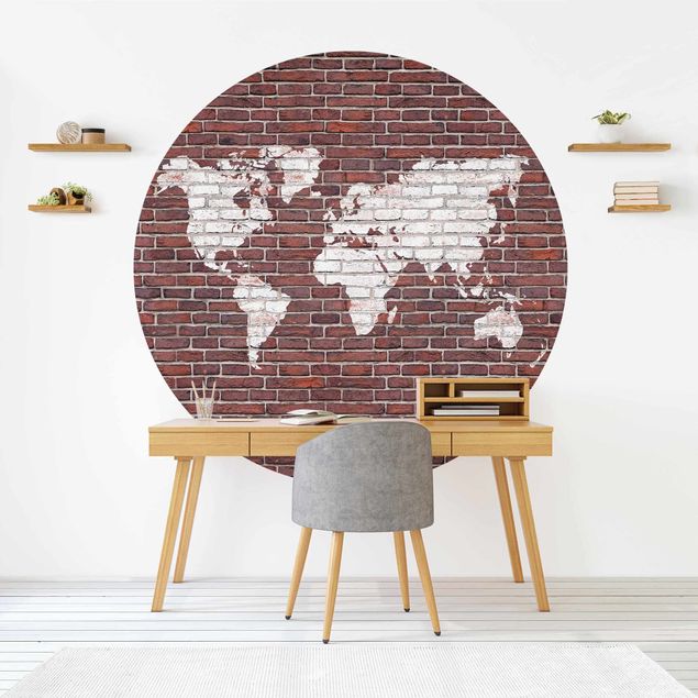 Décorations cuisine Brick World Map