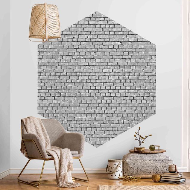 Tapisserie 3d Papier peint Brick Tile noir et blanc