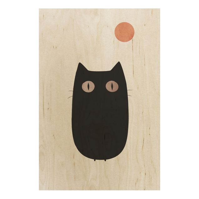 Tableau décoration Illustration d'un chat noir