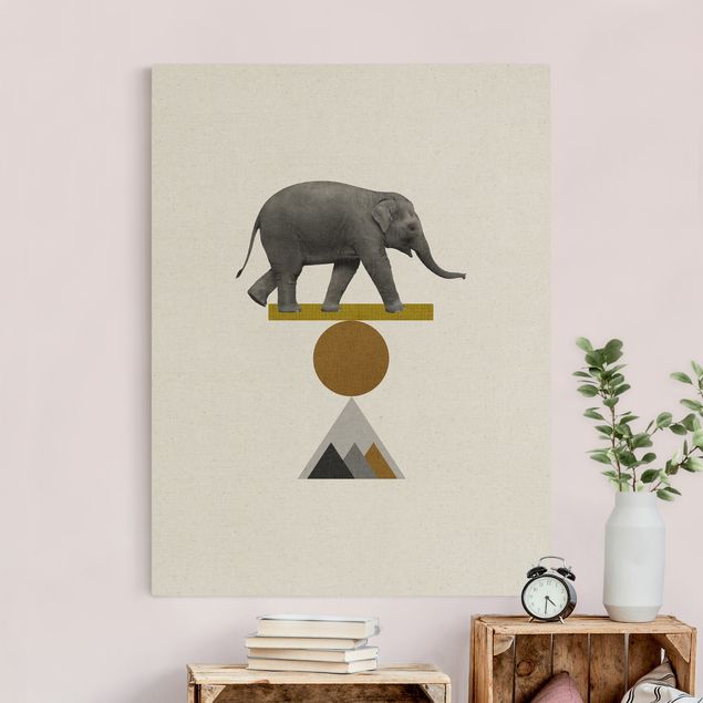 Tableaux éléphants Éléphant Art de l'équilibre