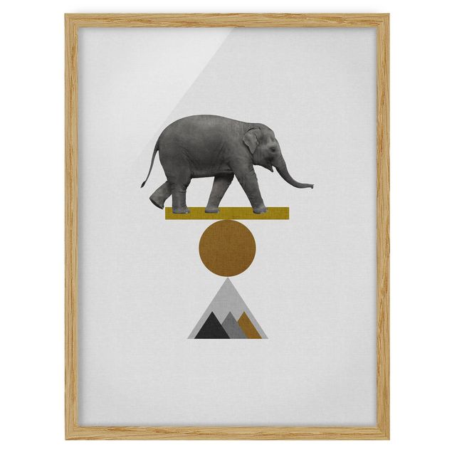 Tableaux reproduction Éléphant Art de l'équilibre