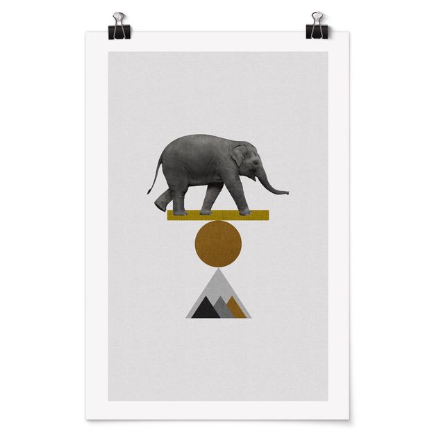 Tableaux reproductions Éléphant Art de l'équilibre
