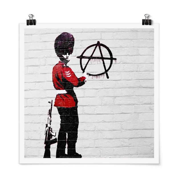 Tableaux noir et blanc Anarchist Soldier - Brandalised ft. Graffiti by Banksy