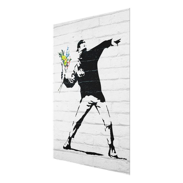 Tableaux en verre magnétique Flower Thrower - Brandalised ft. Graffiti by Banksy