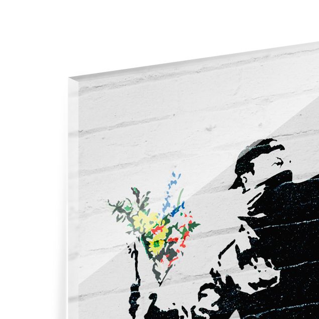Tableau en verre - Flower Thrower - Brandalised ft. Graffiti by Banksy