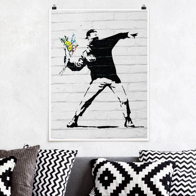 Posters en noir et blanc Blumenwerfer - Brandalised ft. Graffiti by Banksy